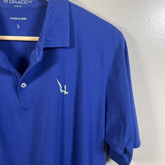 B. Draddy Golf Polo Mens Size Large Blue Preppy Business Casual Travel Work - Picture 4 of 10
